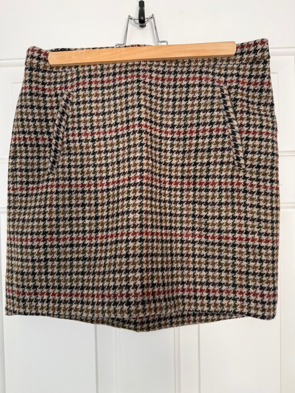 J. Crew Classic Houndstooth 100% Wool Skirt 4
